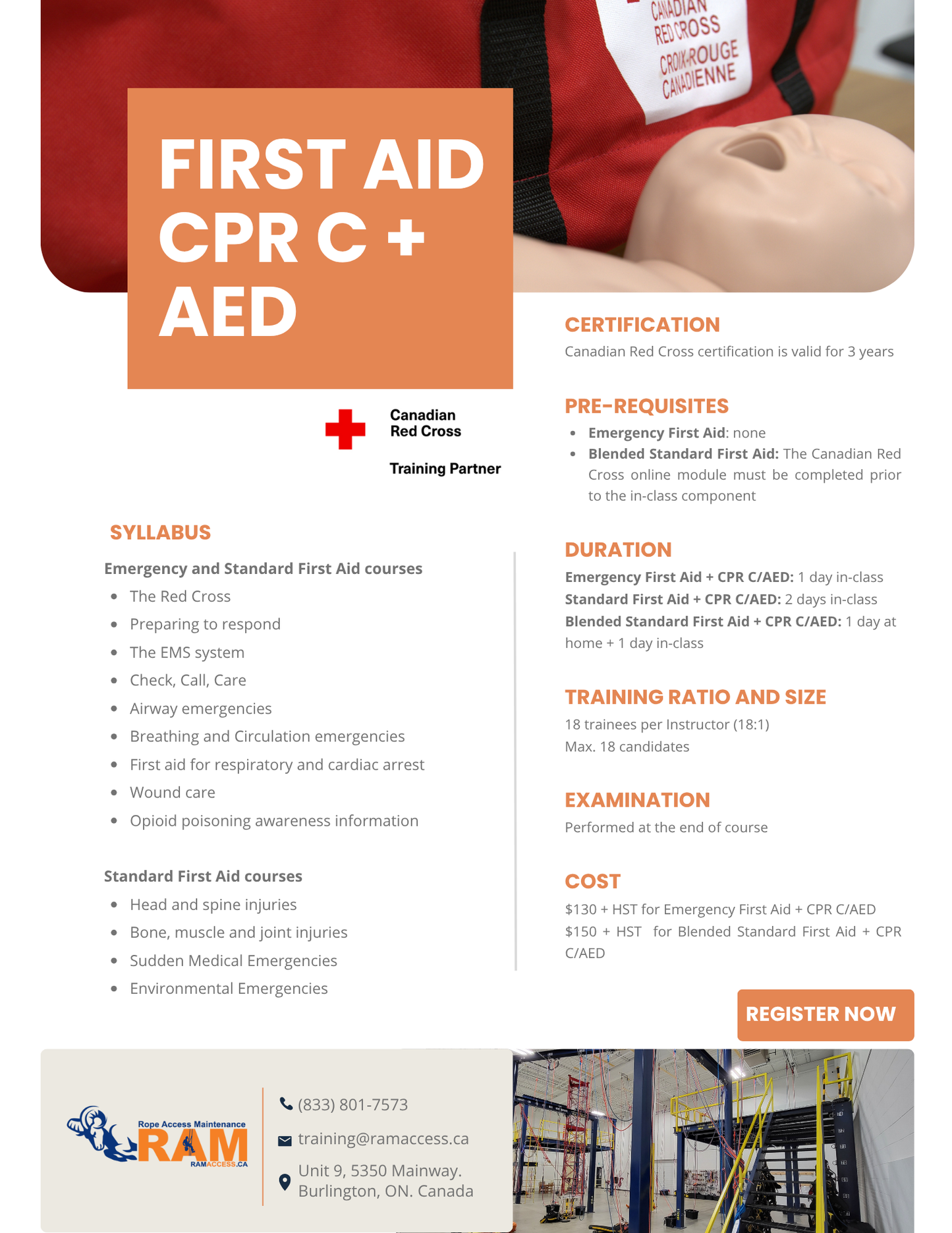 Canadian Red Cross Standard First Aid + CPR C/AED