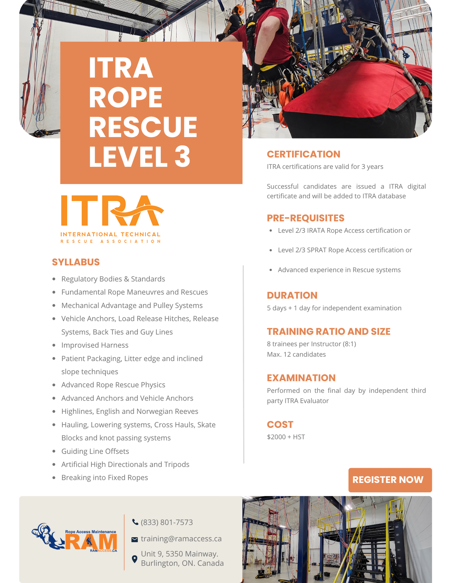 ITRA Rope Rescue Level 3 (Direct Entry)